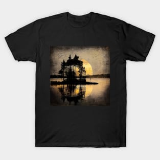 Rustic Lake Island Sunset T-Shirt